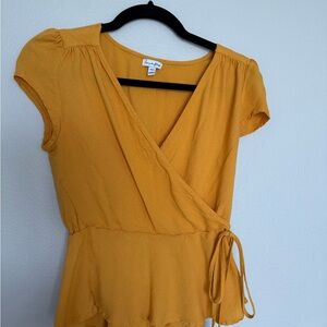 Women’s Mustard Wrap Top